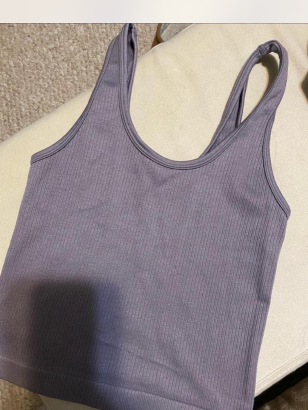 a new day Ribbed Tank Top in Lavender Gray Sz XS